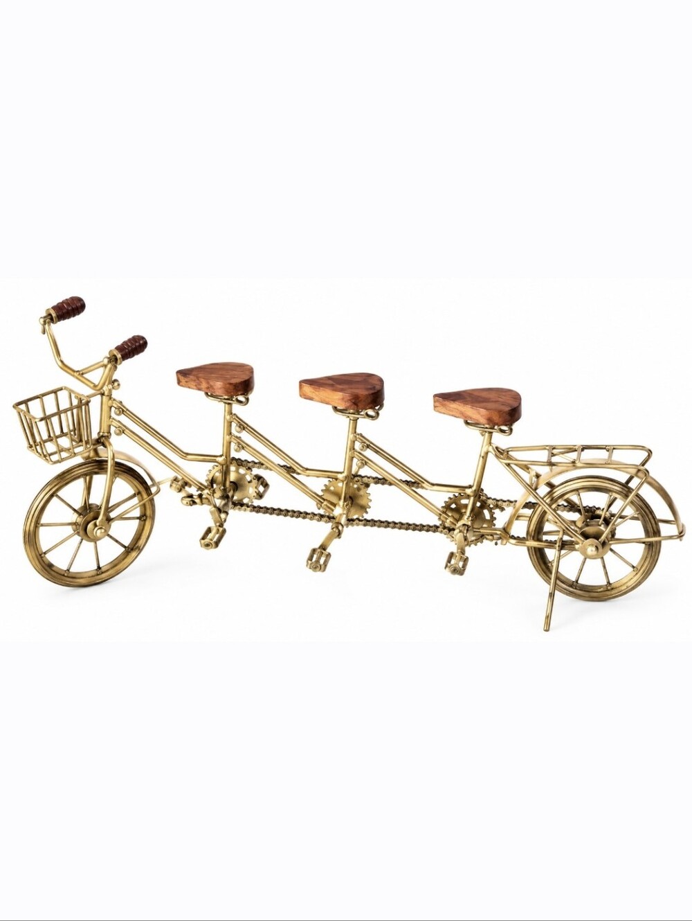 Vintage Miniature Bicycle for 3 With Working & Moving Chain / Pedals